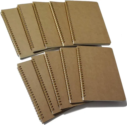 YUREE Cuaderno de espiral de tapa blanda/diario en espiral, 50 hojas (100 páginas), cuaderno de cuadrícula de puntos, 10 cuadernos por paquete, A5,