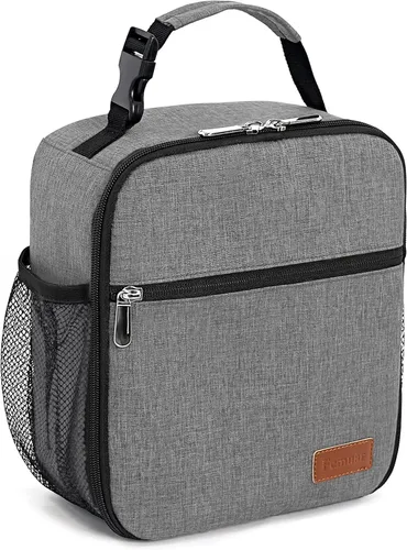 Miniatura 18 de Femuar Bolsa de almuerzo para hombres, mujeres y adultos, pequeña para oficina, trabajo, picnic, bolsa de almuerzo portátil reutilizable, color negro