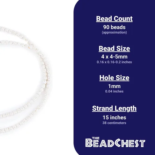 Miniatura 4 de TheBeadChest - Cuentas de lava volcánica blanca (0.157 in)