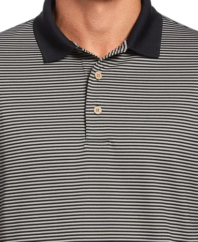 Miniatura 3 de Cubavera Polo otomano de manga corta con capas y textura de rayas para hombre