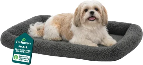 Miniatura 19 de Furhaven Cama para Perros para Perros Grandes/Medianos, 100% Lavable, Dimensionada para Adaptarse a Jaulas - Almohadilla de Jaula con Borde de Forro