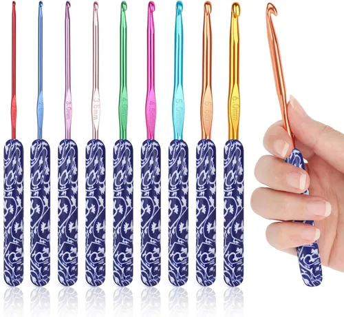 Miniatura 10 de Coopay Ganchos de ganchillo cálidos para abuela, agujas de ganchillo de agarre suave de aluminio para ganchillo, gancho de tejer para manualidades