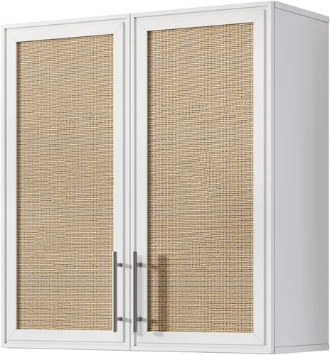 Miniatura 12 de Furnaza Armario de Pared para Lavandería de 30" de Ancho con Estante Ajustable, Armarios de Cocina Montados en la Pared con Dos Puertas Shaker