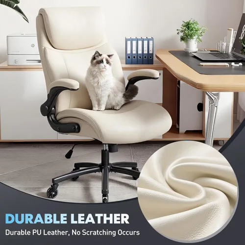 Miniatura 7 de MALOL Sillas ergonómicas de oficina de piel sintética de 300 libras, silla ejecutiva de respaldo alto y para computadora para el hogar con soporte