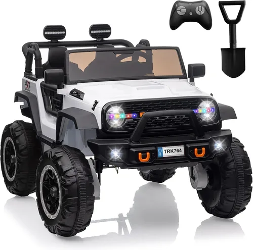 Miniatura 10 de Auto de juguete de 24 V, control remoto, 4 ruedas, auto eléctrico para niños pequeños, niños y niñas, vehículo motorizado de 2 plazas, color negro