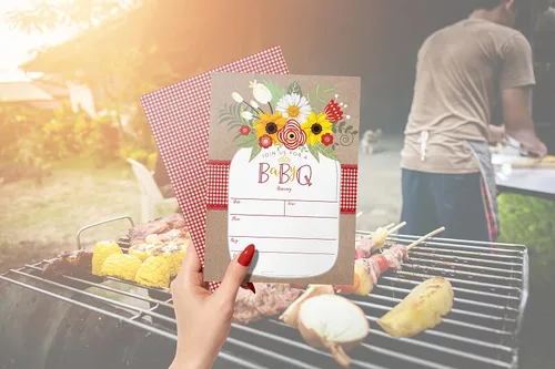 Miniatura 3 de Your Main Event Prints Invitación Baby BBQ – Invitación de Baby Shower – Invitación de verano Baby Q – Tarro Mason Floral – 20 invitaciones