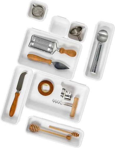 Miniatura 2 de Madesmart Paquete de compartimentos con enclavamiento, blanco, 8 piezas