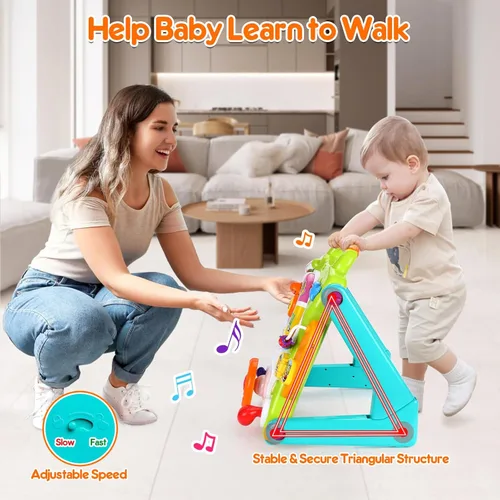 Miniatura 5 de Caminador 3 en 1 para niños y niñas, juguete para sentarse a pie, centro de actividades, tabla de dibujo, juguetes para bebés para regalos