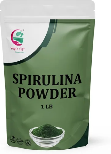 Yogi's Gift® - Polvo de espirulina 1 libra, 100% natural y puro, perfecto para batidos, jugos y bienestar diario