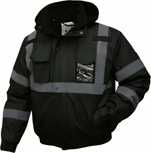 Miniatura 15 de SKSAFETY - Chaquetas reflectantes de alta visibilidad para hombres, chaqueta de seguridad impermeable para hombres con bolsillos, abrigos de trabajo