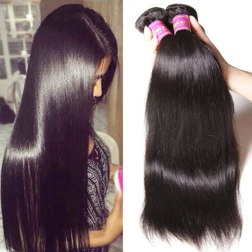 Miniatura 16 de Cabello 7 a malayo liso, 4 paquetes sin procesar, vírgenes, extensiones de pelo, cabello humano con longitudes mixtas, 100% cabello humano