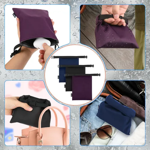 Miniatura 7 de Cosmos Bolsa seca impermeable de 3 piezas, mini bolsa impermeable portátil, bolsa de almacenamiento pequeña enrollable para viajes al aire libre