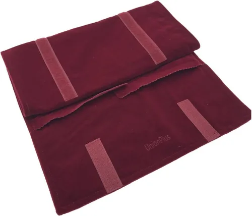 Miniatura 9 de UnionPlus Estuche de joyería de viaje, organizador de bolsas para collares, pulseras, color borgoña