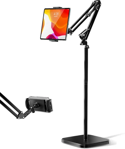 UBeesize Soporte para Tablet para Cama y Piso, Soporte Ajustable para iPad de Servicio Pesado de 9.7 LB, Giratorio de 360°, Brazo Extensible,