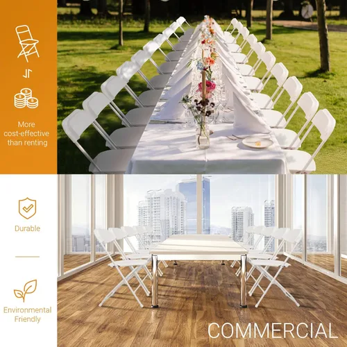 Miniatura 4 de LEADZM Folding Chairs, Pack of 10, Garden Chairs, Portable Dining Chairs, Metal Steel Structure, Load 158 kg, Parties, Weddings, Picnic, Garten