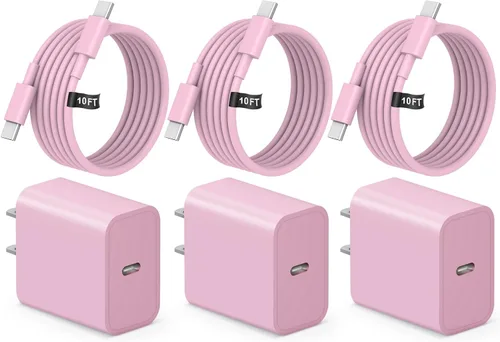 Miniatura 11 de Cargador USB C tipo C de carga rápida de 10 pies de largo para iPhone 17, 16, 15, paquete de 3 cargadores rápidos USB C para iPhone 17/17 Plus/17