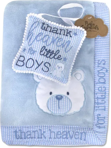Miniatura 4 de Baby Essentials Manta de bebé de forro polar de 30 x 40 pulgadas con ribete satinado para niños y niñas, manta de bebé con decoración de puerta