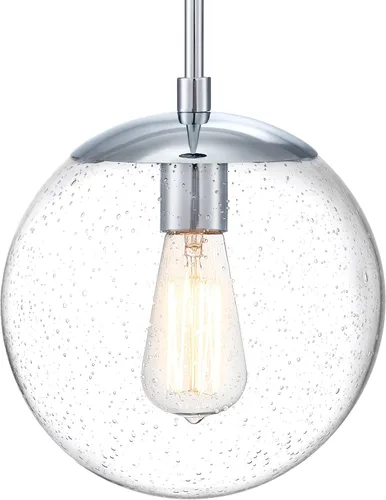 Miniatura 2 de Design House Gracelyn 588509-PC - Colgante regulable con 1 luz, globo de cristal transparente y semillero, cromo pulido