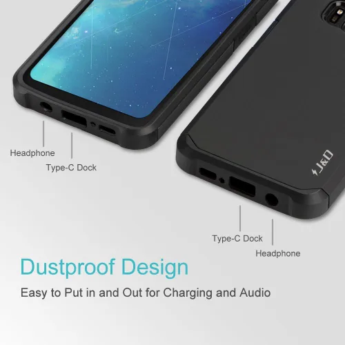 Miniatura 7 de J&D Funda compatible con Galaxy S8 Active, resistente de doble capa híbrida a prueba de golpes, resistente, no para S8 o S8 Edge, color negro