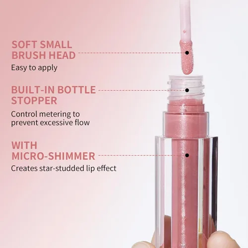 Miniatura 5 de Kit de maquillaje de brillo labial brillante brillante de 4 piezas, aceite de labios hidratante brillante, acabado de alto brillo, maquillaje