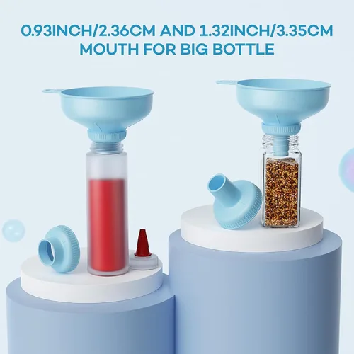 Miniatura 5 de Pisol Embudo Versátil de Boca Ancha, Embudos de Enlatado para Uso en Cocina, Juego de Embudos de Cocina de Plástico de Grado Alimenticio con 4