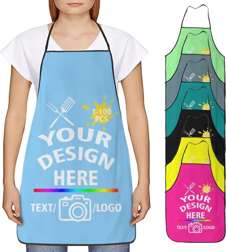 Delantal personalizado para mujeres y hombres, diseña tu divertido texto, logotipo, imagen, delantales de cocina, 1-100 piezas, chef personalizado