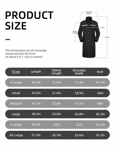 Miniatura 6 de iCreek Impermeable impermeable para hombres y mujeres adultos, chaqueta de lluvia larga, ligera, reflectante, reutilizable, con capucha