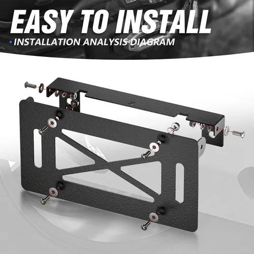 Miniatura 4 de Marco universal abatible para placa de matrícula compatible con Hawse Fairlead de 10 pulgadas, reubicación del soporte de matrícula frontal, rodillo