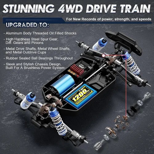 Miniatura 3 de HAIBOXING Camión de control remoto RC sin escobillas 16890A a escala 1/16 4X4 Camión de control remoto rápido 48 KM/H de velocidad máxima, coches RC