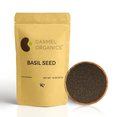 Miniatura 10 de Semillas de lino orgánicas enteras de 8 onzas o 8.01 oz (0.5 libras) Sin OMG Kosher Certificado orgánico USDA Por Carmel Organics Semillas