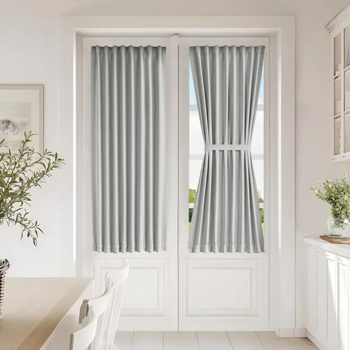 Miniatura 104 de Vatge - Cortinas autoadhesivas para puerta francesa, tratamiento de ventana con filtro de luz sin varillas ni perforaciones para puertas de cristal
