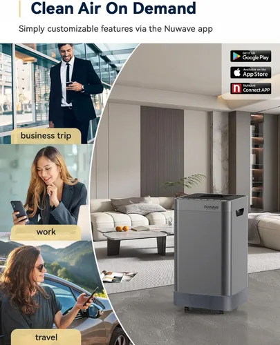 Miniatura 5 de Nuwave Oxypure - Purificadores de aire ultra limpios para habitaciones extra grandes, oficina, sistema de filtración de 5 etapas con 4 filtros