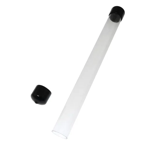 Miniatura 6 de DZS ELEC - Tubo de almacenamiento transparente, 2 unidades, 0.79 x 8.7 pulgadas, tubo redondo de plástico pequeño con tapas negras para contenedores
