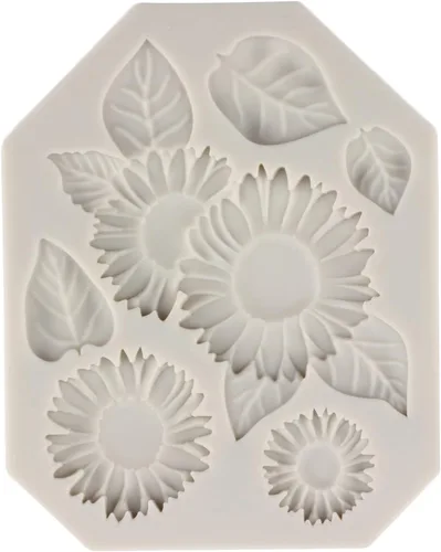 Miniatura 6 de Sijiangmold Moldes de fondant de girasol, molde de silicona para decoración de pasteles, caramelo, pasta de goma de chocolate, manualidades, arcilla