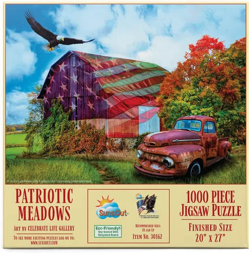 SUNSOUT INC - Patriotic Meadows - Rompecabezas de 1000 piezas por artista: Celebrate Life Gallery - Tamaño terminado 20 x 27 pulgadas Patriotic -