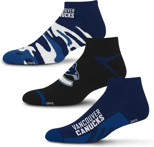 Miniatura 4 de For Bare Feet NHL calcetines tobilleros Camo Boom para hombre, paquete de 3