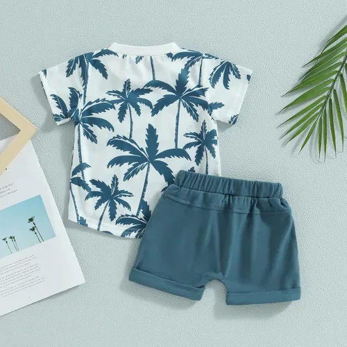 Miniatura 4 de Conjunto de ropa de verano para bebé, camiseta de manga corta y pantalones cortos, conjunto de ropa para bebé