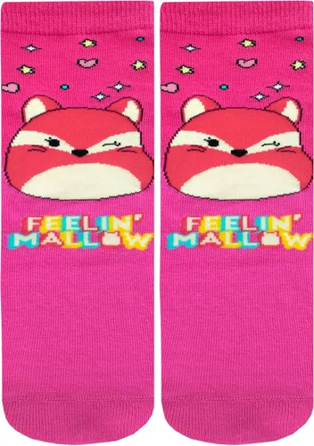 Miniatura 2 de Squishmallows Calcetines de algodón para niños, paquete de 3, paquete de 3, Squish Squish Squad para niñas, paquete de 3