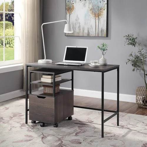 Miniatura 4 de OSP Home Furnishings Contempo - Escritorio de 42 pulgadas, color ceniza