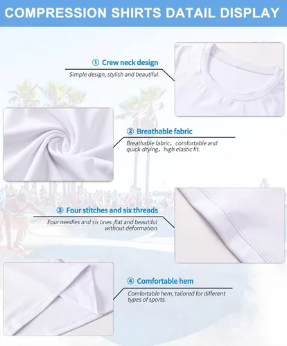 Miniatura 3 de Camiseta de compresión para hombre, de manga larga, atlética, para entrenamiento, camiseta deportiva activa, camiseta interior de ajuste seco