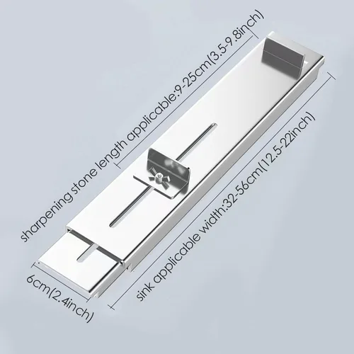 Miniatura 3 de Soporte para piedra de afilar, puente de fregadero de acero inoxidable, soporte antideslizante ajustable para piedra de afilar con tuercas de ala
