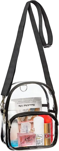 COVAX Mini mochila transparente, aprobada para estadios, mochila transparente para mujer, para el trabajo, viajes de seguridad, conciertos y eventos