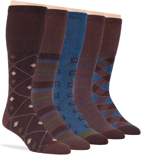 Miniatura 44 de 7BIGSTARS KINGDOM Calcetines de algodón para hombre, diabéticos, no vinculantes, paquete de 5 unidades, talla L/XL, Azul mezclilla, verde oliva