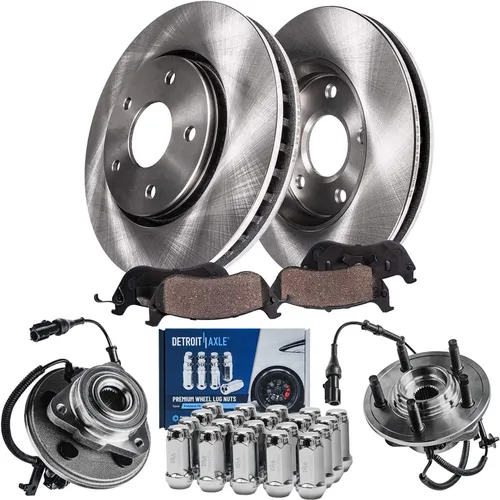 Miniatura 28 de Detroit Axle - 4 rotores de freno para Ford 2012 2013 2014 F-150 Lobo, repuesto de rotores de freno de disco: rotor delantero de 13.78 pulgadas