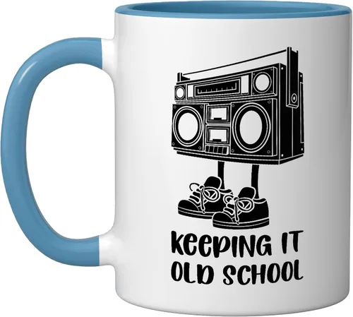 Miniatura 6 de Keeping It Old School 80s 90s Retro Cassette Radio Ceramic Mug, Orange/White