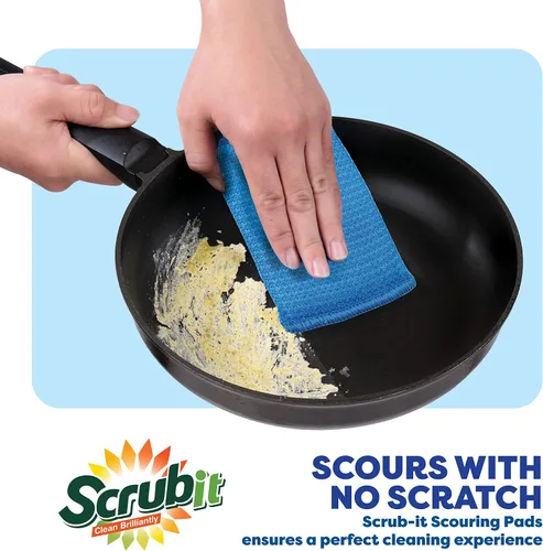 Miniatura 2 de SCRUBIT Esponja multiusos para fregar platos, almohadillas antiarañazos, esponjas de limpieza para ollas, platos y utensilios de cocina Azul