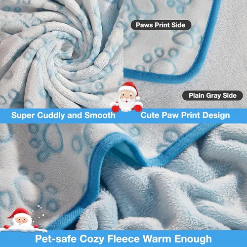Miniatura 3 de Manta Azul para Perro para Accesorios de Cachorro Macho, Cosas Azules para Perro para Gatitos Pequeños de Interior, Suministros Esenciales Lavables