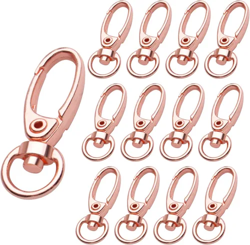 50 clips de cierre giratorios, 50 clips de gatillo giratorios de 1.378 in, broches de metal para colgar llaveros, correas de perro, decoración de