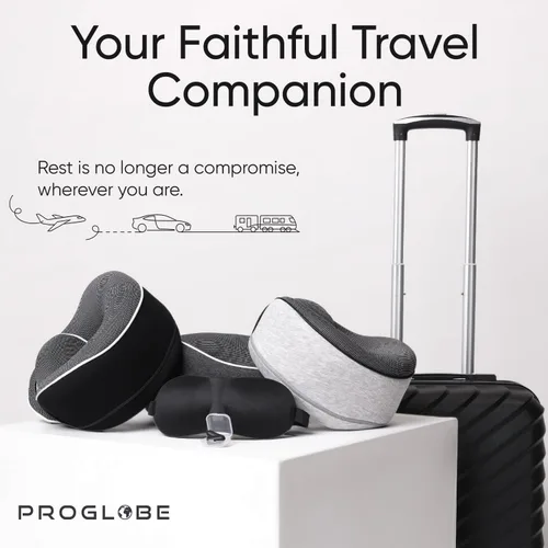 Miniatura 7 de Proglobe Almohada ortopédica para el cuello, almohadas cervicales de viaje para aviones, kit de espuma viscoelástica, soporte para la cabeza