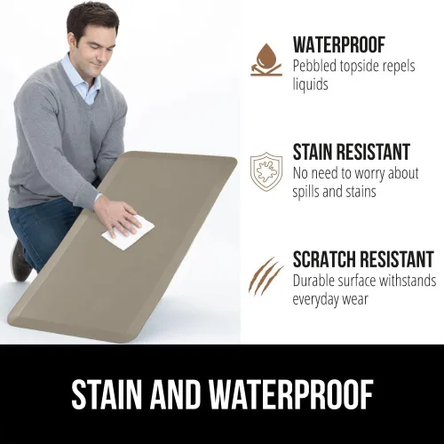 Miniatura 4 de GORILLA GRIP Alfombrillas de cocina cómodas y acolchadas para el suelo, superficie suave impermeable y resistente a manchas, alfombrilla antifatiga